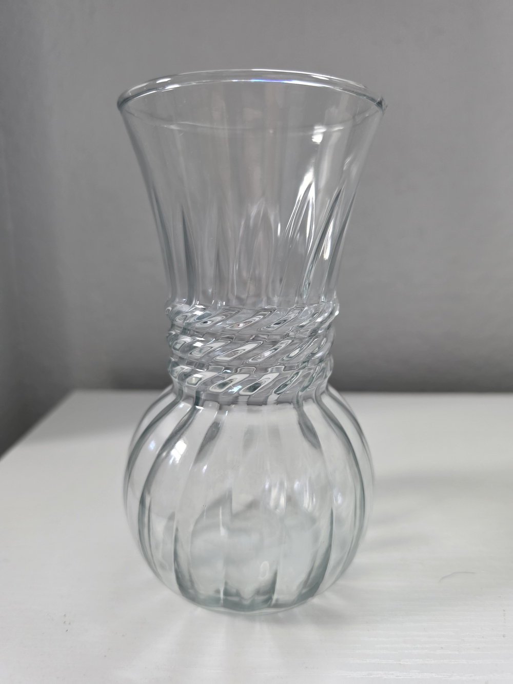 Vintage Anchor Hocking Clear Twisted-Waist Glass Vase
